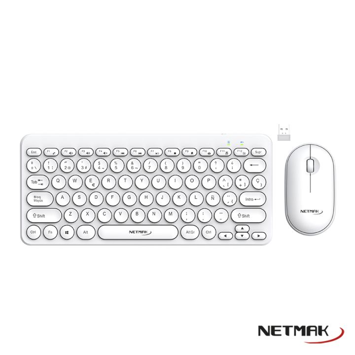 TECLADO+MOUSE NETMAK KB-850 INALAMBRICO BLANCO	