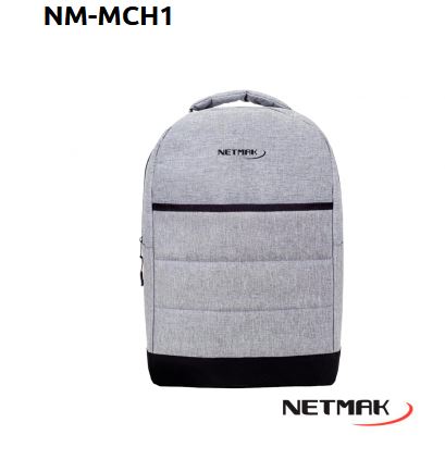 MOCHILA NETMAK MCH1 15.6 GRIS 