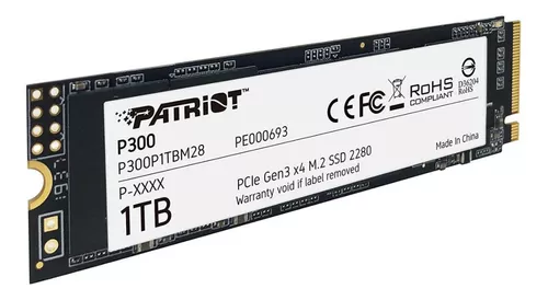 DISCO RIGIDO SSD 1TB PATRIOT P300 M2 NVME GEN3 9SE00088-P300P1TBM28	960GB