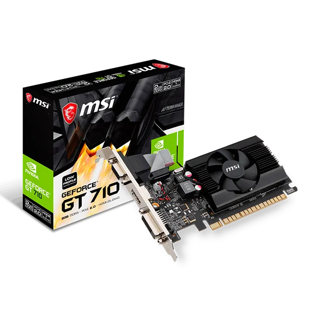  GEFORCE MSI GT710 2GB DDR3 LOW PROFILE 912-V809-2220	 GFORCE