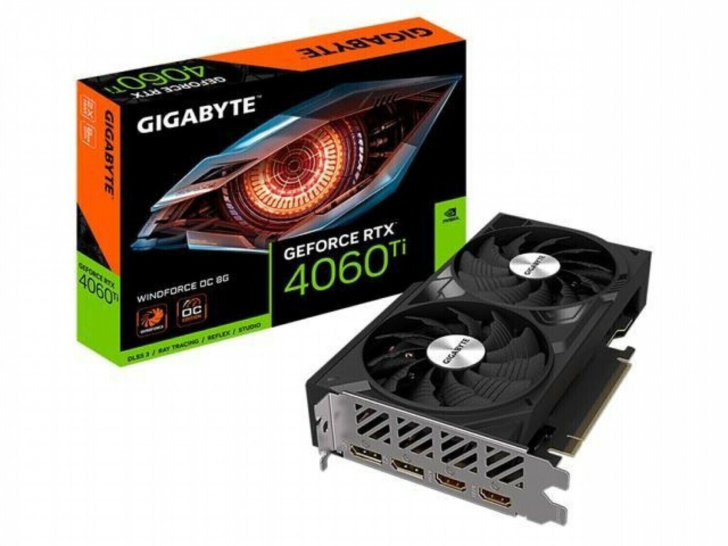  GEFORCE GIGABYTE RTX 4060TI WINDFORCE 8GB DDR6 GV-N406TWF2OC-8GD NVIDIA GEFORCE	