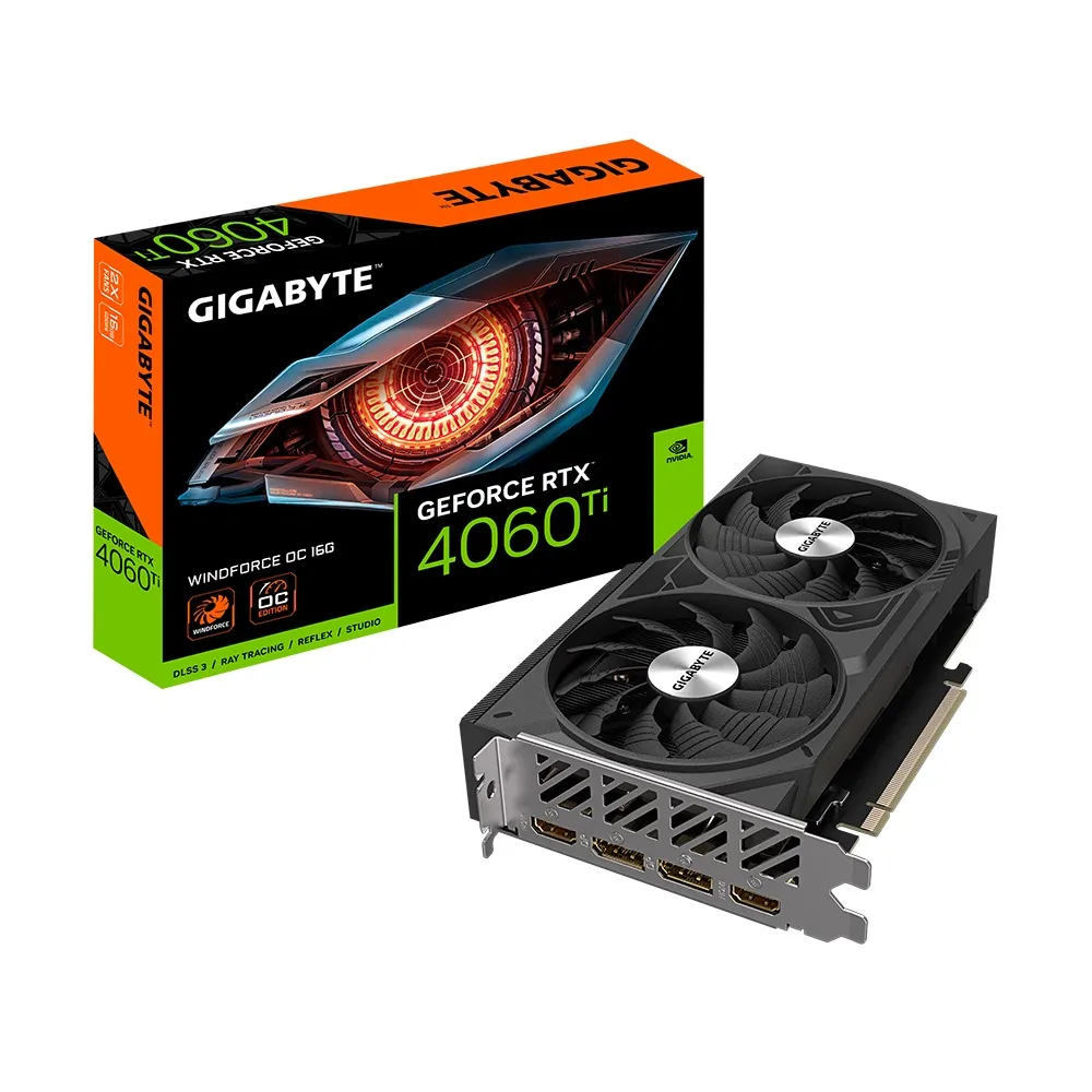  GEFORCE GIGABYTE RTX 4060TI 16GB DDR6 GV-N406TWF2OC-16GD WINDFORCE OC GFORCE	