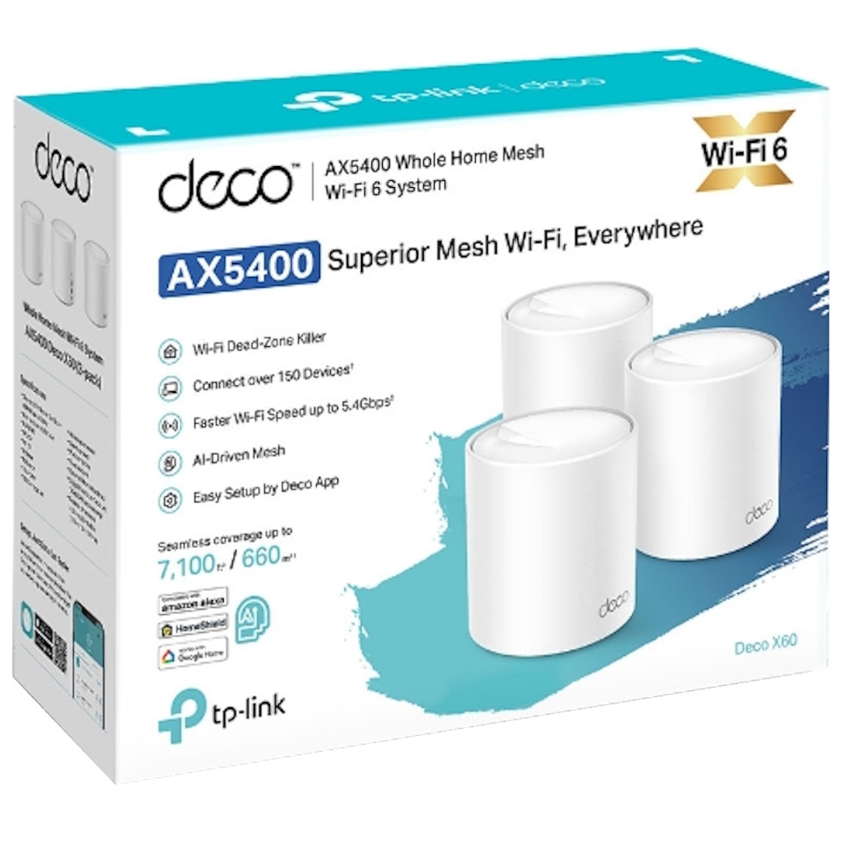 ROUTER MESH TP-LINK DECO X60 PACK 3 AX5400 AP