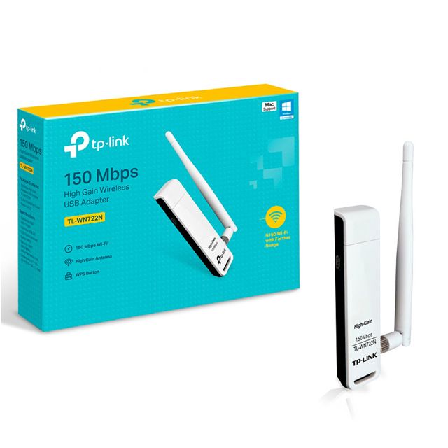 PLACA WIFI USB TP-LINK WN722N | 2.4Ghz 150Mbps | WPS