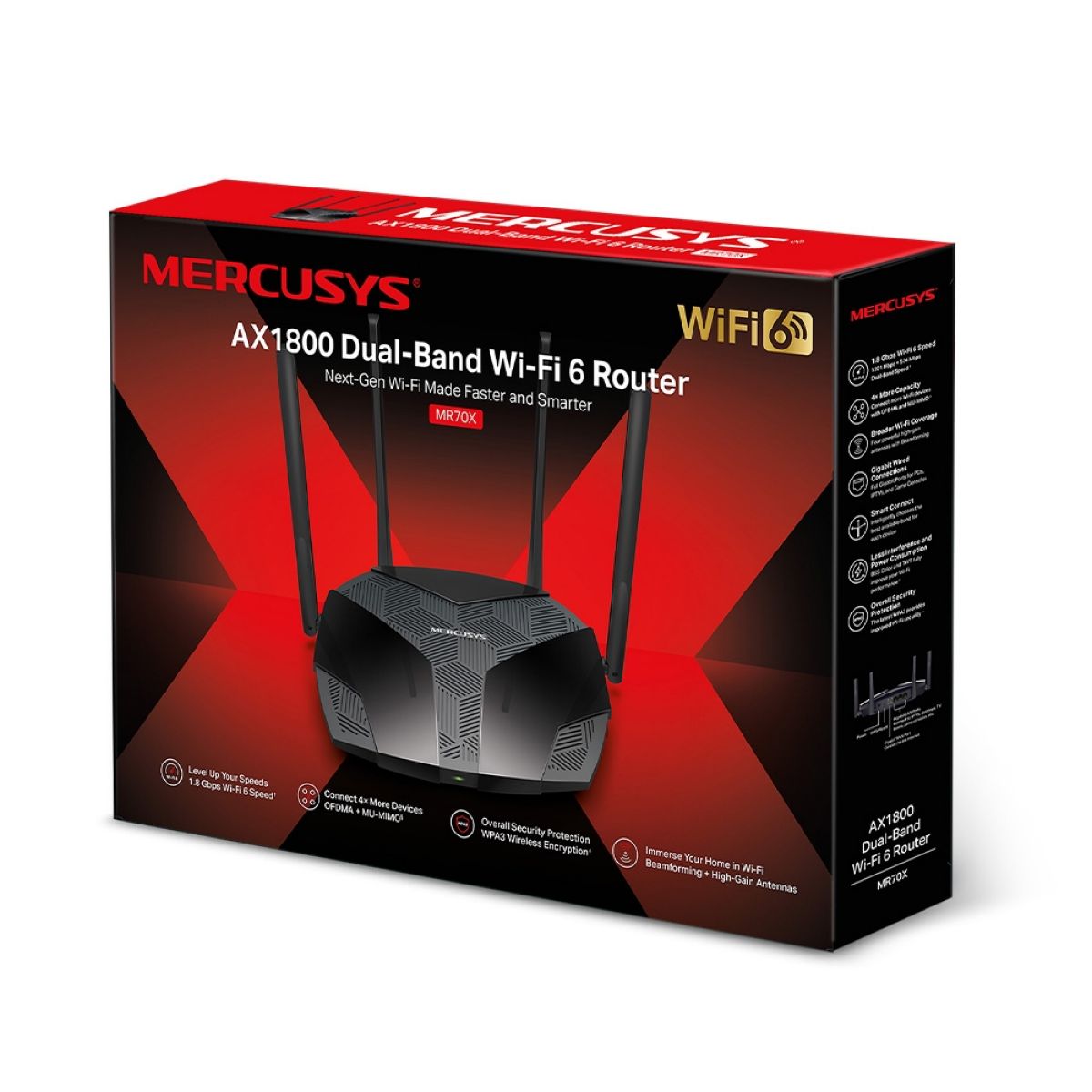 ROUTER WS MERCUSYS MR70X AX1800 DUAL BAND 4 ANTENAS