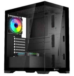 GABINETE ALUNA AL-X94B C/FUENTE 600W 80 PLUS WHITE | 2 COOLER + CONTROLADORA RGB 