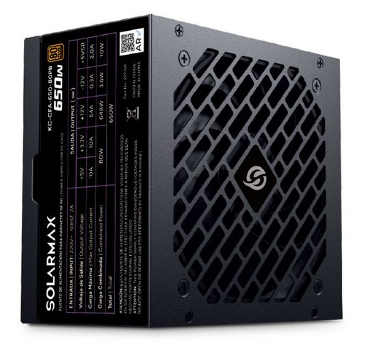 FUENTE SOLARMAX 650W 80 PLUS BRONZE KCCFA650-80PB