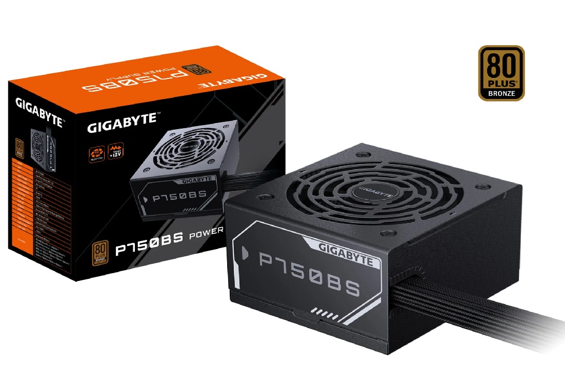 FUENTE GIGABYTE P750BS | 750W | 80PLUS BRONZE | 28200-P75BS-1CARR | UNICA LINEA +12V | VENTILADOR 120MM FDB | CABLES EMBOSADOS NO MODULARES | PFC ACTIVO >0.9 | EFICIENCIA 88% (50% CARGA) |	