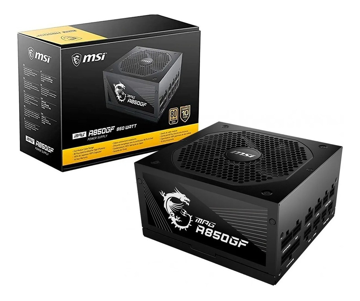 FUENTE MSI A850GF 800W MODULAR 80PSGOLD