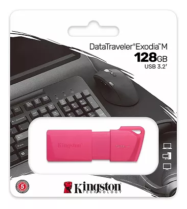 PEN DRIVE 128GB KINGSTON EXODIA 3.2 DTXM NEON ROSA