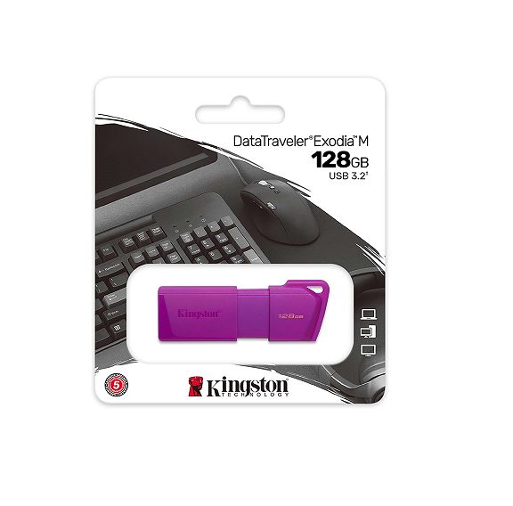 PEN DRIVE 128GB KINGSTON EXODIA 3.2 DTXM NEON PURPLE