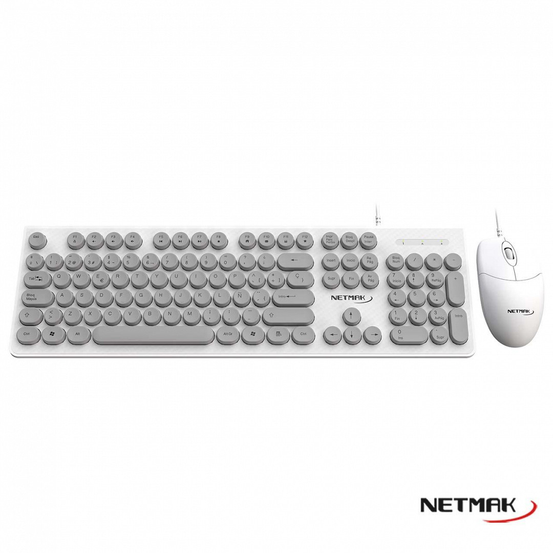 TECLADO+MOUSE NETMAK NM-KB258 USB BLANCO