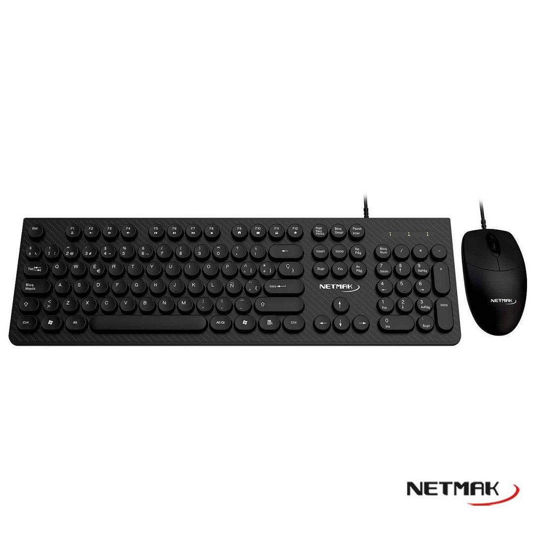 TECLADO+MOUSE NETMAK NM-KB258 USB NEGRO	