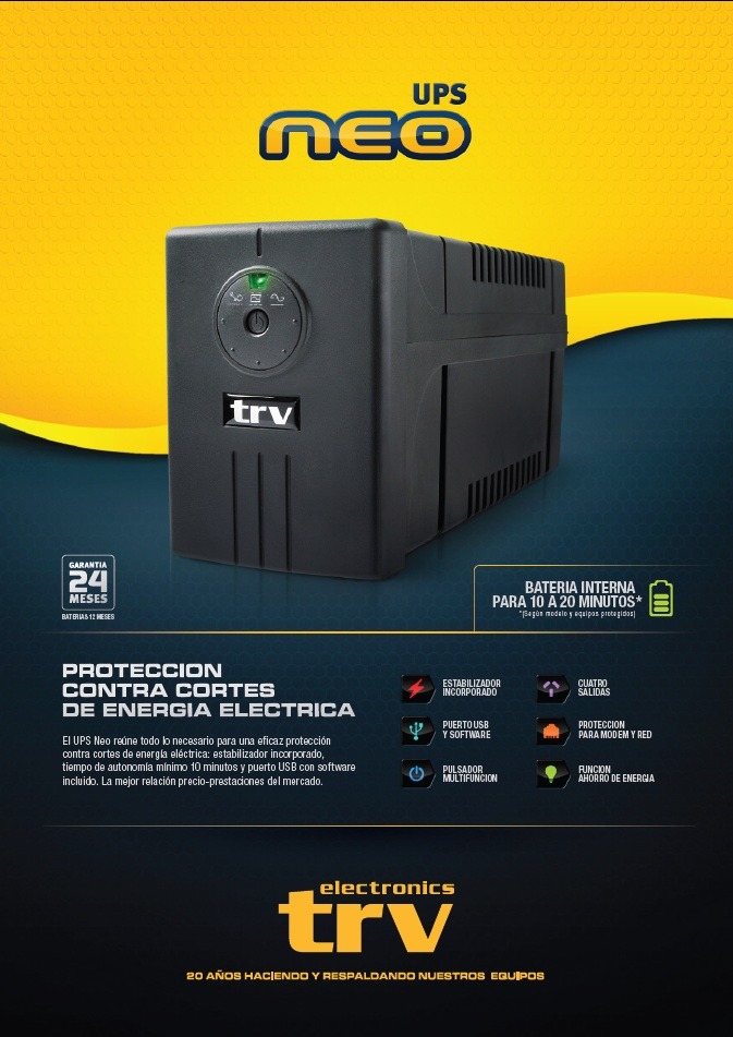 UPS TRV NEO 2000VA BATERIA INTERNA 2X 12V / 9 AH