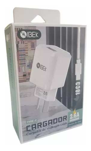 CARGADOR USB 5V 2.6A IBEK TIPO C IB-2602	