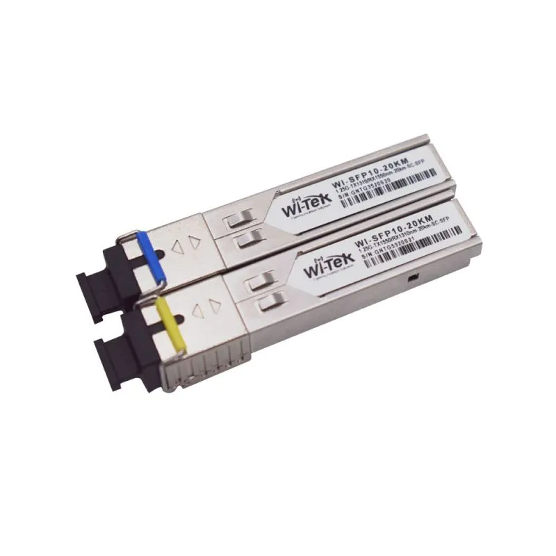 PAR TRANSCEIVER WI-TEK WI-SFP10SC-20KM-A/B TX1310/TX1550 SC DDM SFP | 1GB | SC | 20 KM | 1 PELO | MM/SM MONOMODO