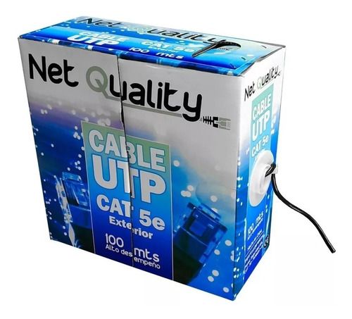 CABLE UTP NET QUALITY 100MTS EXT CAT5 4 PARES BOBINA