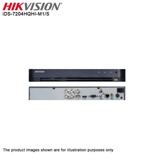 DVR 4CH HIKVISION DS-7204HGHI-M1 | 2Mpx | Acusense | hasta 5 CAMARAS IP | Audio Coaxil |