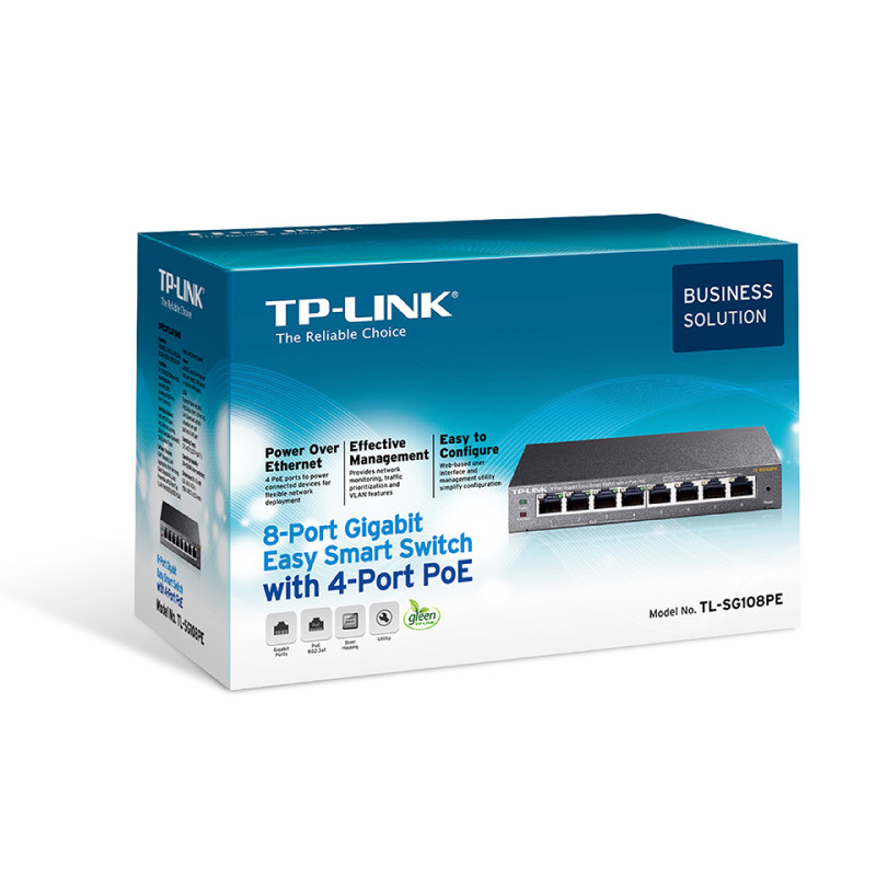 SWITCH TPLINK GIGA 8P TL-SG108PE	