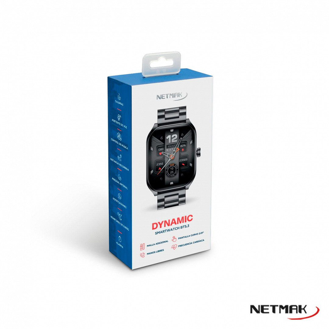 RELOJ SMARTWATCH NETMAK NM-DYNAMIC BT 5.3 PLATEADO	