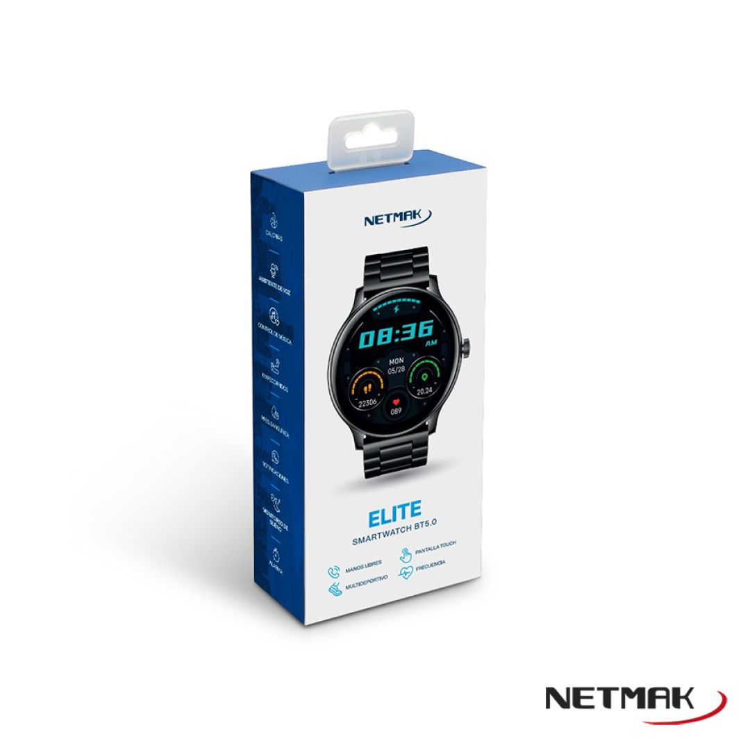 RELOJ SMARTWATCH NETMAK NM-ELITE BT 5.0 NEGRO	