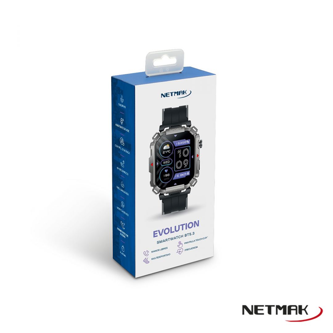 RELOJ SMARTWATCH NETMAK NM-EVOLUTION BT 5.3 NEGRO	