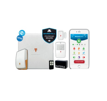 KIT ALARMA MARSHALL 4G PLUS- CONTROL REMOTO - SENSOR MAGNETI